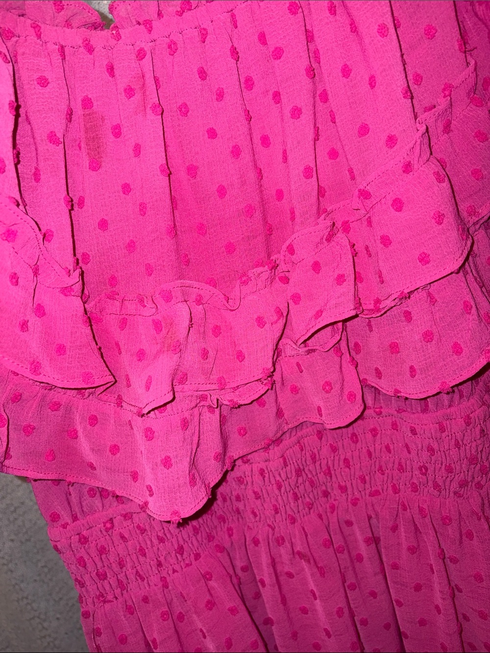 Bluivy Hot Pink Off-Shoulder Ruffle Dress - Picture 2 of 3